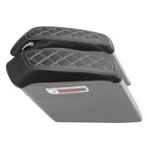 Abdeckung für Seitenkoffer Deckel passend für Harley Davidson Touring Modelle 14-24 Cover Craftride weiß