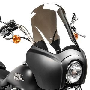 Carenage compatible avec Harley Davidson Dyna Street Bob 06-17 Craftride MG5 avec pare-brise noir-mat fumé