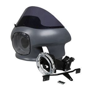 Frontmaske mit Windschild und Scheinwerferhalterung passend für Harley Davidson Dyna 06-17 Craftride unlackiert