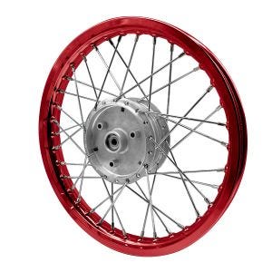 Jante à rayons aluminium 1,6x16 compatible avec Simson S51 S50 S70 Schwalbe KR51 Craftride AF15 rouge