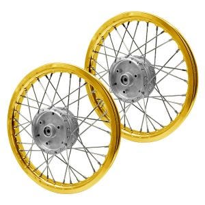 Set 2x Jante à rayons aluminium 1,6x16 compatible avec Simson S51 S50 S70 Schwalbe KR51 Craftride AF17S or