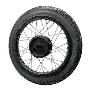 Set Speichenrad Felge 1,6x16 + Reifen Vee VRM099 passend für Simson S51 S50 S70 Schwalbe KR51 Alufelge Craftride AF13L schwarz