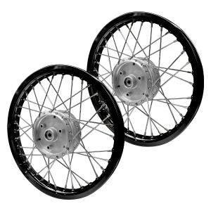 Lot de 2 Jante à rayons aluminium 1,6x16 compatible avec Simson S51 S50 S70 Schwalbe KR51 Craftride AF28 noir