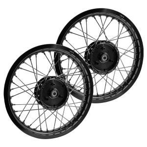 Set 2x Jante à rayons aluminium 1,85x16 compatible avec Simson S51 S50 S70 Schwalbe KR51 Craftride AF21 noir
