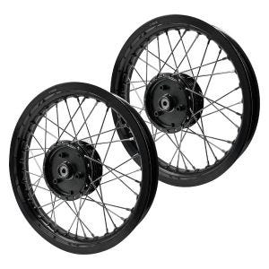Set 2x Jante à rayons aluminium 2,15x16 compatible avec Simson S51 S50 S70 Schwalbe KR51 Craftride AF22 noir