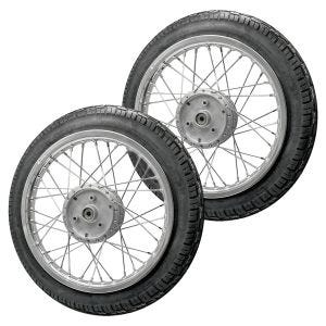 Set 2x Jante à rayons 1,6x16 + pneu Vee VRM094 compatible avec Simson S51 S50 S70 Schwalbe KR51 Craftride AF12K
