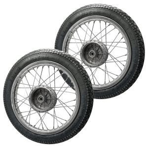 Set 2x Jante à rayons 1,6x16 + pneu Vee VRM099 compatible avec Simson S51 S50 S70 Schwalbe KR51 Craftride AF12L