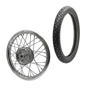 Jante à rayons aluminium 1,85x16 compatible avec Simson S51 S50 S70 Schwalbe KR51 Craftride AF24 + Pneu Vee Rubber VRM094 avant arrière