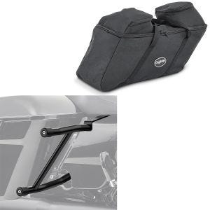 Set Seitenkoffer Sturzbügel + Innentasche passend für Harley Davidson Street Glide ST 22-23 Satteltaschen Schutzbügel Craftride SR12