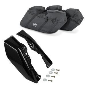 Set Koffer Innentaschen + Mittelrahmen Windabweiser passend für Harley Davidson Touring 09-24 Craftride HS19