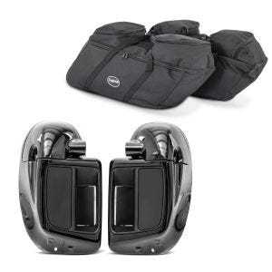 Set Koffer Innentaschen + Beinschild belüftet passend für Harley Davidson Touring 14-24 Craftride HS20