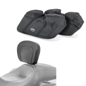 Set Koffer Innentaschen + Fahrer Rückenlehne passend für Harley Davidson Touring 97-24 Craftride HS25