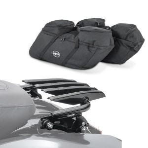 Set Koffer Innentaschen + Gepäckträger abnehmbar passend für Harley Davidson Touring 09-24 Craftride HS27