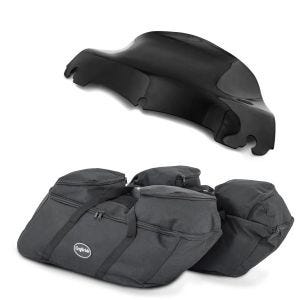 Set Koffer Innentaschen + Windschild Wave 9" passend für Harley Davidson Touring 14-24 Craftride HS29