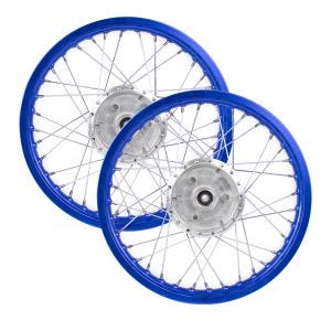 Set 2x Felge 2,5x16 breit Speichenrad Alu passend für Simson S51 S50 S70 Schwalbe KR51 Alufelge Craftride AF34 blau
