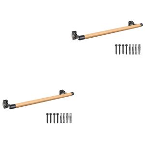 Set 2x Balettstange Massivholz verstellbar Cranit BS21 Workout Stange Wandmontage