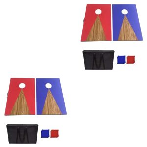 Set 2 x Outdoor Cornhole Spiel CS2 Divit Cornhole Bretter aus Holz rot/blau NEW