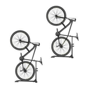 Set 2x Support vélo autoportant Cranit support de sol vertical réglable horizontalement ME89 noir