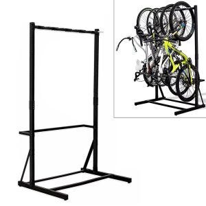 Support à vélo autoportant pour 5 vélos acier 117 x 91,5 x 205,5 cm RI98 noir