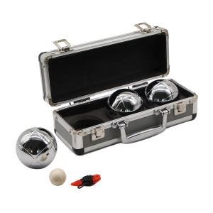 Jeu de boules avec coffret en acier 3 boules + boule cible + télémètre GI78 DPL1