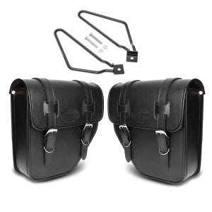 Set 2x Satteltaschen + Halter für Hyosung GV 125 / S Aquila Craftride Texas schwarz_1