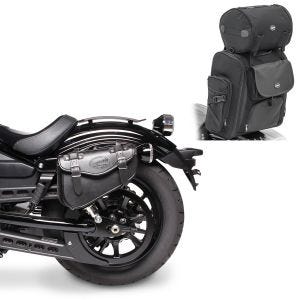 Set Satteltasche + Sissybar Tasche für Honda Rebel 500 17-21 Craftride links_1