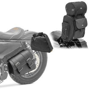 Set Satteltasche + Sissybar Tasche für Honda Rebel 500 17-21 Craftride Montana_1