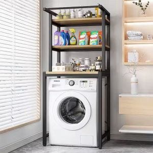 Étagère machine à laver Divit WR2 Armoire pour lave-linge en noir 69cm x 60cm x 177 cm DPL1