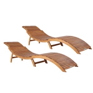 Set 2x Liegestuhl Divit LI27 Sonnenliege Holzliege klappbar