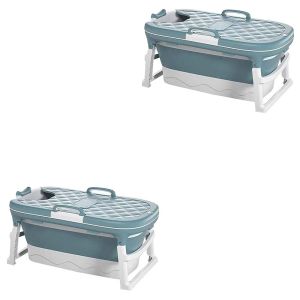 Set 2x Baignoire compatible avec adultes pliable Divit siège baignoire plastique portable PL54 turquoise