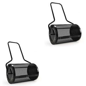Set 2x Épandeur de jardin 75L Divit épandeur de compost épandeur à gazon PL43 noir