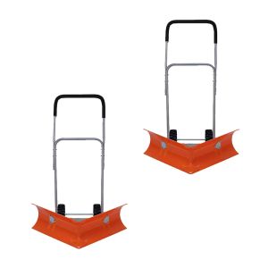 Set 2x Pelle à neige réglable avec roues Divit RS23 déneigeuse pelle à neige orange