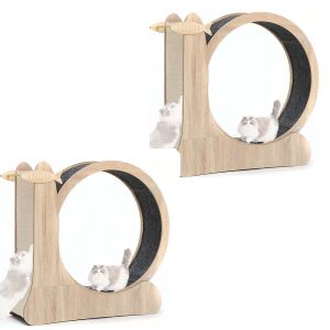 Set 2x Laufrad passend für Katzen / Kratzfunktion LK3 Divit Katzenübungsrad aus Holz NEW