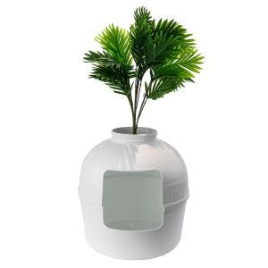 Bac à litière compatible avec chat avec plante artificielle Divit KK16 plantes toilette compatible avec chat DPL2