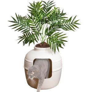 Bac à litière compatible avec chat avec plante artificielle Divit KK16 plantes toilette compatible avec chat DPLI1