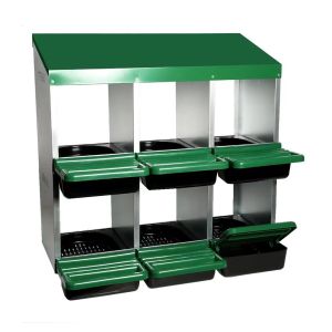 Nichoir compatible avec poules Divit NK3 avec 6 lieux de reproduction vert