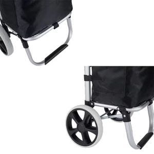 Klappbarer Einkaufstrolley ET1 Divit Einkaufskorb Einkaufswagen 50 Liter schwarz DPLI1