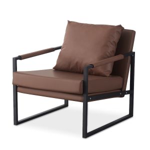 Sessel Kunstleder braun LW2 Loungesessel 70x60x28,5 cm Wohnzimmersessel