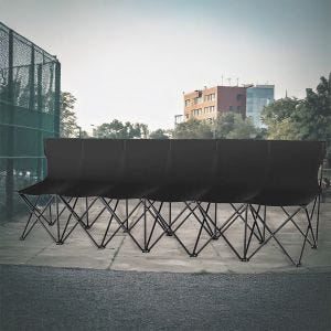 Gartenbank klappbar Divit SR10 Gartenstuhl passend für 6 Personen schwarz DPLI3
