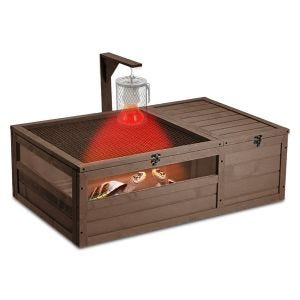 Enclos compatible avec tortues résistant aux intempéries 97 x 57 x 51 cm bois BF31 DPLI1