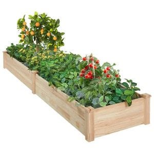 Jardinière surélevée en bois 239 x 62 x 25 cm Facile à monter BF38
