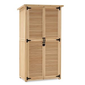 Abri de jardin bois Divit GH9 meuble de balcon extérieur verrouillable 115 cm