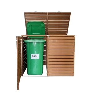 2er Mülltonnenbox Holz Divit MB3 Mülltonengarage für 240 Liter