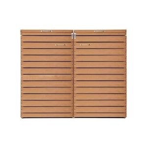 Poubelle en bois 2 pièces Divit MB3 poubelle garage pour 240 litres DPL1