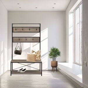 Porte manteau GB10 Portemanteau sur pied bois métal DPL1