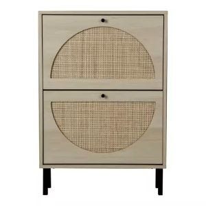 Armoire à chaussures 2 tiroirs SB10 Schuh Organizer Rattan