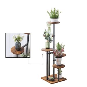 Porte-plantes en bois BR10 Étagère à fleurs à plusieurs niveaux DPL1
