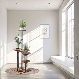 Porte-plantes en bois BR10 Étagère à fleurs à plusieurs niveaux DPL2