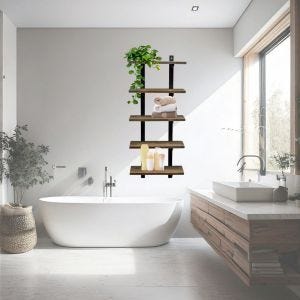 Étagère de salle de bain suspendue BR13 Étagère de salle de bain murale en bois DPL1