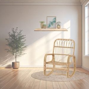 Schaukelstuhl Rattan SR24 Rattanstuhl Wohnzimmersessel DPL1